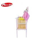 Acool Toy - Wooden Pretend Pink Kitchen set - Image 4
