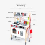 Kids Wooden Kitchen Playset - Image 4