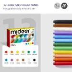 Mideer - Refillable Silky Crayons - Refills Pack 12 Colors - Image 2