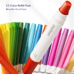 Mideer - Refillable Silky Crayons - Refills Pack 12 Colors - Image 3