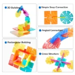 Mideer - Translucent Color Snowflake Blocks - 150pcs - Image 12
